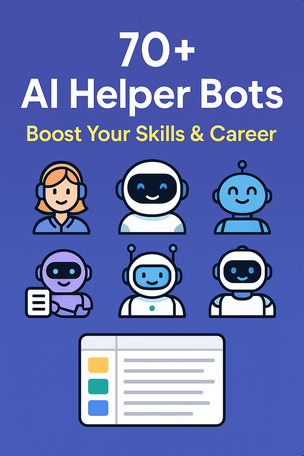 70+ AI Helper Bots - Boost Your Skills & Career